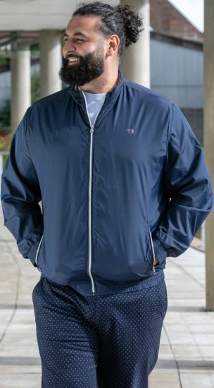 D555 Ealing Lightweight Zip Through Jacket With Zip Pockets Navy - Jakne - Moške bunde za Močnejše Postave