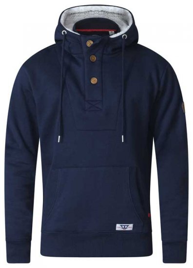 D555 Lorenzo Half zip Hoodie Navy - Puloverji & jopice - Moški Puloverji & Jopice za Močnejše Postave