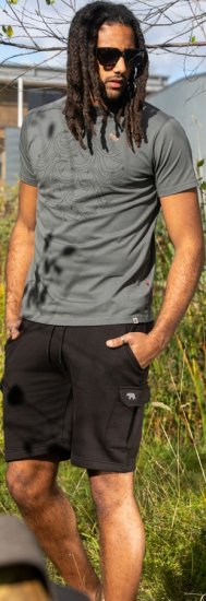 D555 Poole Circle Wave Printed Crew Neck T-shirt Khaki - Kratke Majice - Moške kratke majice za močnejše postave