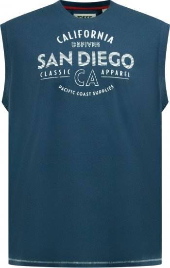 D555 Havant San Diego Printed Sleeveless T-Shirt French Navy - Kratke Majice - Moške kratke majice za močnejše postave