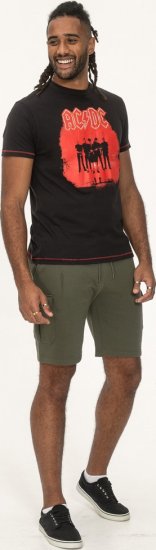 D555 Uxbridge Official AC/DC Band Printed Crew Neck T-Shirt Washed Black TALL SIZES - MOŠKA OBLAČILA MT-6XLT - DALJŠI kroji