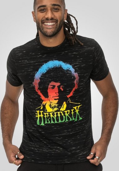 D555 Hendrix Official Jimi Hendrix Printed Crew Neck T-Shirt Black Reno - Majice z glasbenimi skupinami - 
