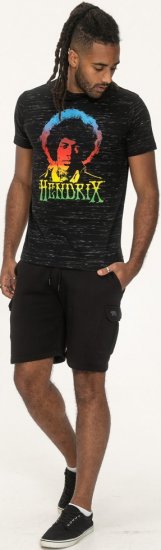 D555 Hendrix Official Jimi Hendrix Printed Crew Neck T-Shirt Black Reno - Majice z glasbenimi skupinami - 