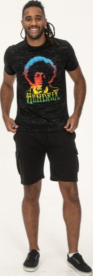 D555 Hendrix Official Jimi Hendrix Printed Crew Neck T-Shirt Black Reno - Majice z glasbenimi skupinami - 