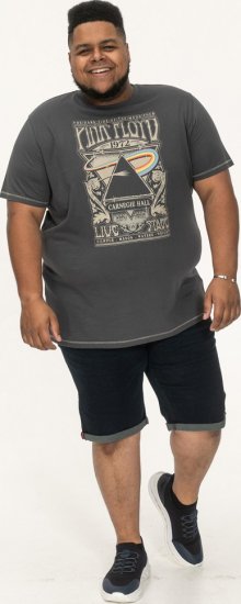 D555 HANLEY Official Pink Floyd Crew Neck T-Shirt Dark Grey - Kratke Majice - Moške kratke majice za močnejše postave