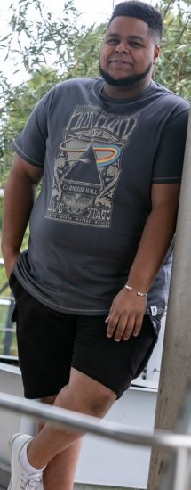 D555 HANLEY Official Pink Floyd Crew Neck T-Shirt Dark Grey - Kratke Majice - Moške kratke majice za močnejše postave