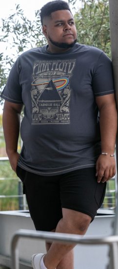 D555 HANLEY Official Pink Floyd Crew Neck T-Shirt Dark Grey - Kratke Majice - Moške kratke majice za močnejše postave