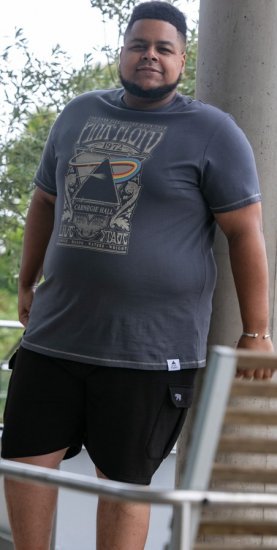 D555 HANLEY Official Pink Floyd Crew Neck T-Shirt Dark Grey TALL SIZES - MOŠKA OBLAČILA MT-6XLT - DALJŠI kroji