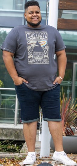 D555 HANLEY Official Pink Floyd Crew Neck T-Shirt Dark Grey TALL SIZES - MOŠKA OBLAČILA MT-6XLT - DALJŠI kroji