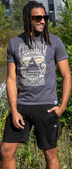 D555 HANLEY Official Pink Floyd Crew Neck T-Shirt Dark Grey - Kratke Majice - Moške kratke majice za močnejše postave