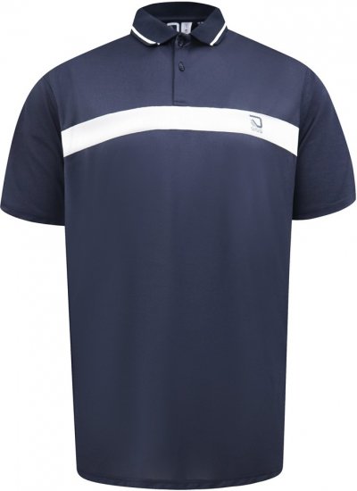 D555 Hinckley Stretch Polo With Contrast Tipping Collar Navy - Polo majice - Moške Polo Majice za Močnejše Postave