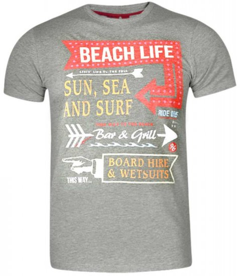 D555 Kennedy T-shirt Khaki Marl - Kratke Majice - Moške kratke majice za močnejše postave