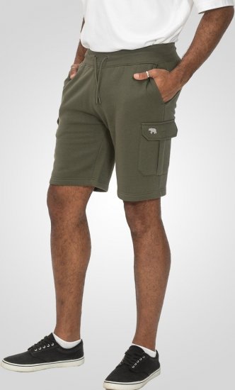 D555 Wigan 1 Elasticated Waist Fleece Cargo Shorts Khaki - Trenirke & kratke trenirke - Moške Trenirke za Močnejše Postave