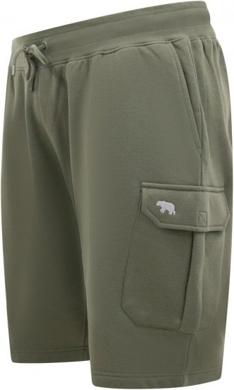 D555 Wigan 1 Elasticated Waist Fleece Cargo Shorts Khaki - Trenirke & kratke trenirke - Moške Trenirke za Močnejše Postave