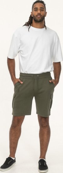 D555 Wigan 1 Elasticated Waist Fleece Cargo Shorts Khaki - Trenirke & kratke trenirke - Moške Trenirke za Močnejše Postave