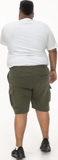 D555 Wigan 1 Elasticated Waist Fleece Cargo Shorts Khaki - Trenirke & kratke trenirke - Moške Trenirke za Močnejše Postave