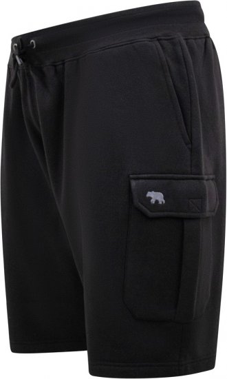 D555 Wigan 2 Elasticated Waist Fleece Cargo Shorts Black - Trenirke & kratke trenirke - Moške Trenirke za Močnejše Postave