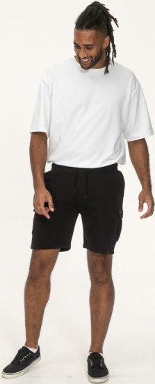 D555 Wigan 2 Elasticated Waist Fleece Cargo Shorts Black - Trenirke & kratke trenirke - Moške Trenirke za Močnejše Postave