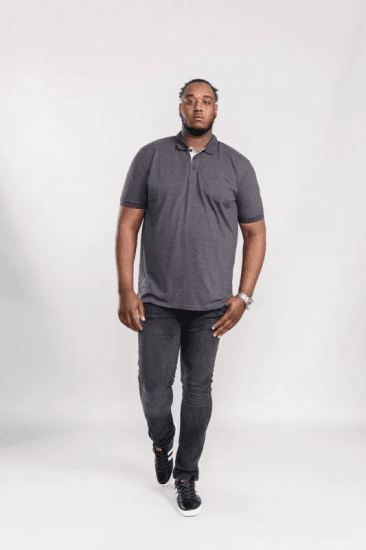 D555 Grant Polo Shirt Charcoal - Polo majice - Moške Polo Majice za Močnejše Postave