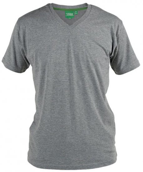 D555 Signature V-neck T-shirt Grey - Kratke Majice - Moške kratke majice za močnejše postave