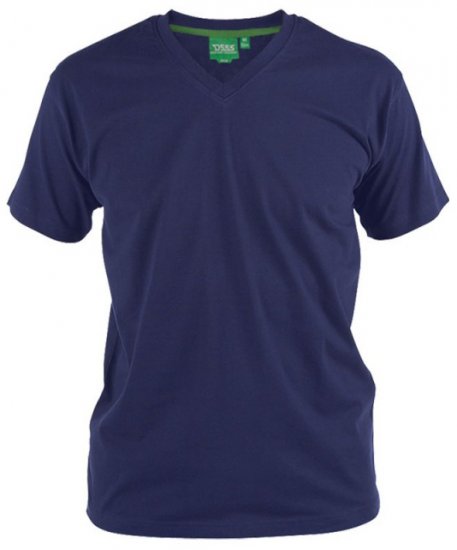 D555 Signature V-neck T-shirt Navy - Kratke Majice - Moške kratke majice za močnejše postave