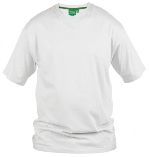 D555 Signature V-neck T-shirt White - Kratke Majice - Moške kratke majice za močnejše postave
