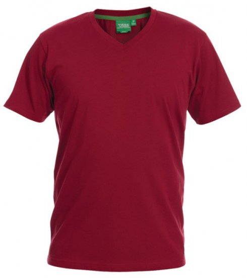 D555 Signature V-neck T-shirt Red - Kratke Majice - Moške kratke majice za močnejše postave