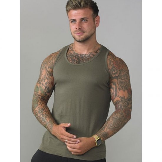 D555 Fabio Tanktop Khaki - Kratke Majice - Moške kratke majice za močnejše postave