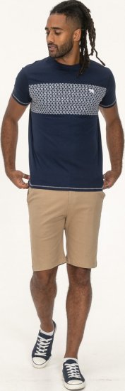 D555 Swansea Cut And Sew Crew Neck T-Shirt Navy - Kratke Majice - Moške kratke majice za močnejše postave