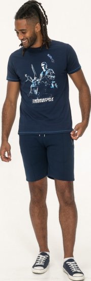 D555 Cameron Official Terminator Printed Crew Neck T-Shirt Dark Navy - Kratke Majice - Moške kratke majice za močnejše postave