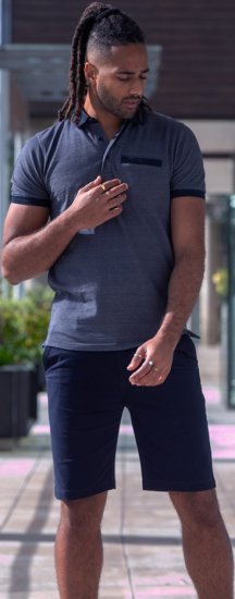 D555 Newcastle Polo Shirt Grey - Polo majice - Moške Polo Majice za Močnejše Postave