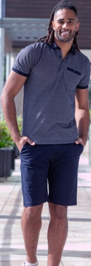 D555 Newcastle Polo Shirt Grey - Polo majice - Moške Polo Majice za Močnejše Postave