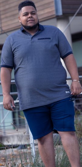 D555 Newcastle Polo Shirt Grey - Polo majice - Moške Polo Majice za Močnejše Postave