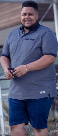 D555 Newcastle Polo Shirt Grey - Polo majice - Moške Polo Majice za Močnejše Postave