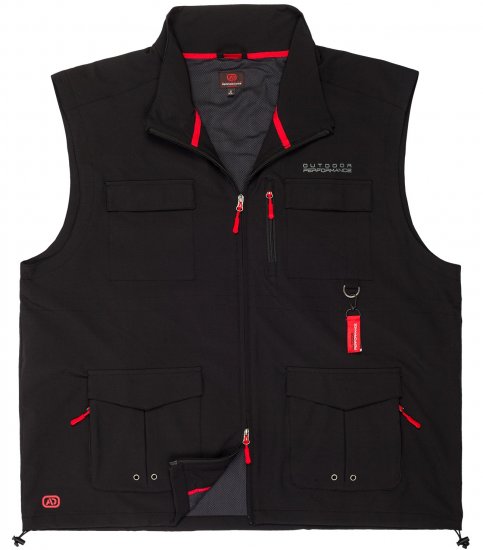 Adamo Tommy Outdoor Vest Black - Športna & zunanja oblačila - Moška Športna Oblačila za Močnejše postave