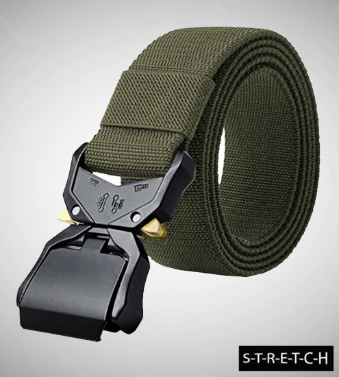 D555 Dale Tactical Stretch Webbing Belt with Heavy Duty Quick Release Buckle Khaki - Pasovi - Moški Pasovi Večje Velikosti