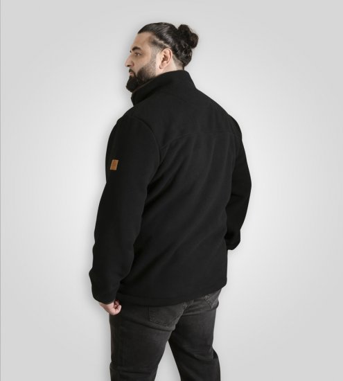 D555 Louth Micro Fleece Jacket with Sherpa Lining Black - Jakne - Moške bunde za Močnejše Postave