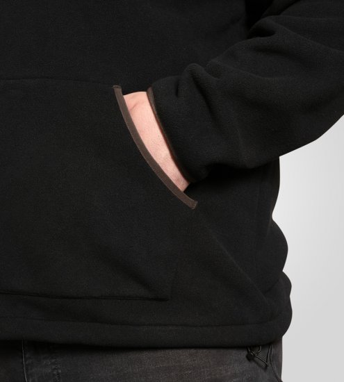 D555 Louth Micro Fleece Jacket with Sherpa Lining Black - Jakne - Moške bunde za Močnejše Postave