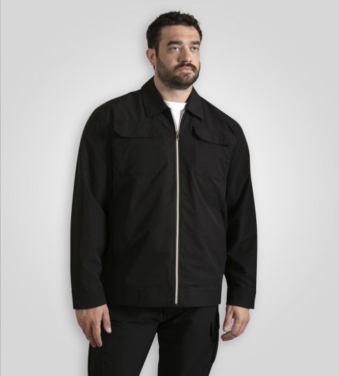 D555 Wimbledon Couture Stretch Jacket with Zipper Black - Jakne - Moške bunde za Močnejše Postave