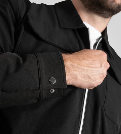 D555 Wimbledon Couture Stretch Jacket with Zipper Black - Jakne - Moške bunde za Močnejše Postave