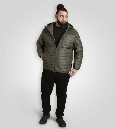 D555 Northfield Hybrid softshell jakna s kapuco kaki - Jakne - Moške bunde za Močnejše Postave