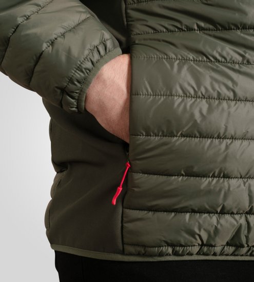 D555 Northfield Hybrid softshell jakna s kapuco kaki - Jakne - Moške bunde za Močnejše Postave