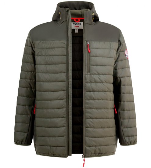 D555 Northfield Hybrid softshell jakna s kapuco kaki - Jakne - Moške bunde za Močnejše Postave