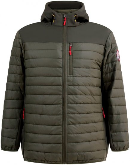 D555 Northfield Hybrid softshell jakna s kapuco kaki - Jakne - Moške bunde za Močnejše Postave