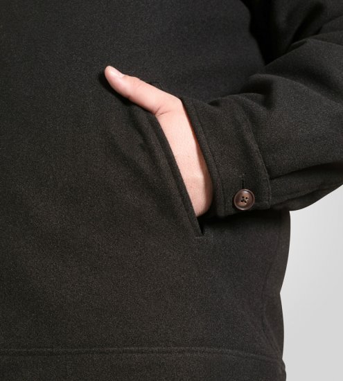 D555 Epsom Harrington Jacket with Zip Through Collared Melton Black - Jakne - Moške bunde za Močnejše Postave