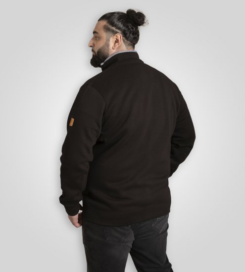 D555 Russel Fleece Sweatshirt with Chest Embroidery Black - Puloverji & jopice - Moški Puloverji & Jopice za Močnejše Postave
