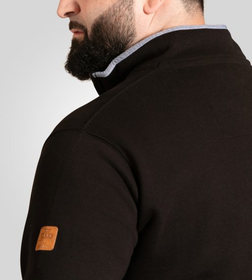 D555 Russel Fleece Sweatshirt with Chest Embroidery Black - Puloverji & jopice - Moški Puloverji & Jopice za Močnejše Postave