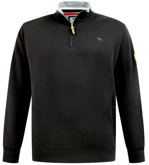 D555 Russel Fleece Sweatshirt with Chest Embroidery Black - Puloverji & jopice - Moški Puloverji & Jopice za Močnejše Postave