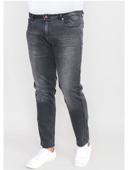 D555 Benson Tapered Fit Stretch Jeans Stonewash - Kavbojke & hlače - Moške Kavbojke in Hlače za Močnejše Postave