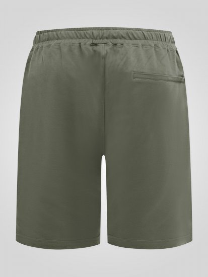 D555 Mitchell 1 Stretch Kratke Hlače z Elastičnim Pasom Khaki - Trenirke & kratke trenirke - Moške Trenirke za Močnejše Postave